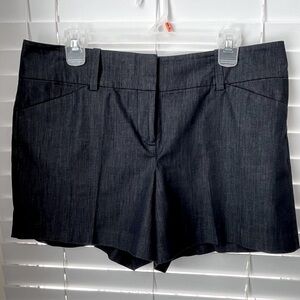 Ann Taylor Signature 4.5" Inseam Dressy Denim Look Shorts Dark Navy Blue Sz 10